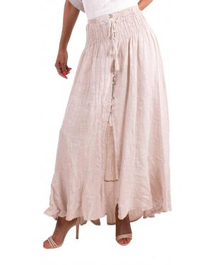 Gigi Moda Magdalena Linen Maxi Skirt - Pink