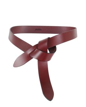 Isabel Marant Burgundy Lecce Tie Closure Cow Leather Belt - Red