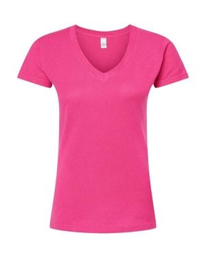 Tultex Slim Fit Fine Jersey V-Neck T-Shirt - Pink
