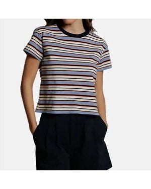 PERFECTWHITETEE Striped Cotton Blend Tee - Black