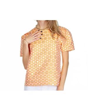 J joy Daisy Short Sleeve Top - Brown