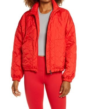 Zella Quilted Bomber Jacket - Red