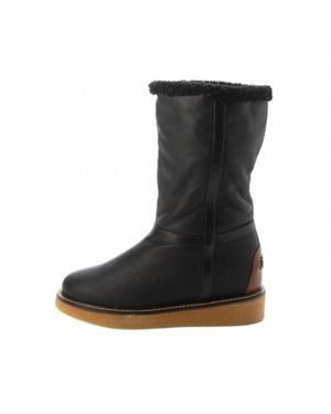 Ferragamo Shearling Trim Boots - Black