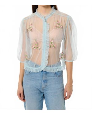 Manoush Bloom Tulle Blouse - Blue
