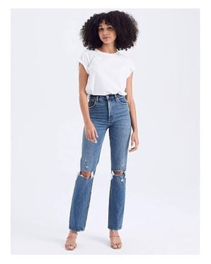 Abercrombie & Fitch Jeans 26 Denim Distressed High Rise Retro Erk389 ,Regular,26) - Blue