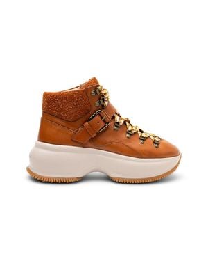 Hogan Maxi Active Ankle Boots - Brown