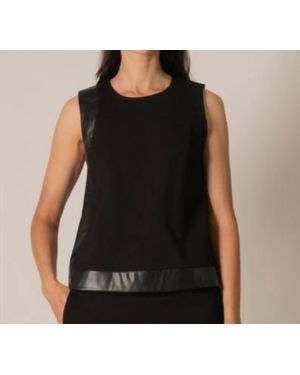 P.Cill Faux Leather Sleeveless Tank - Black