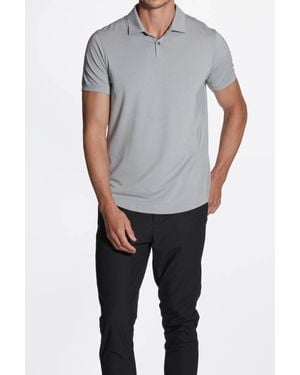 Cuts Pima Cotton Curve Hem Polo Shirt - Gray