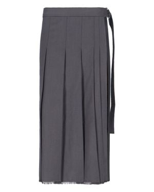 Ivir Pleated Wool-Blend Midi Skirt - Gray
