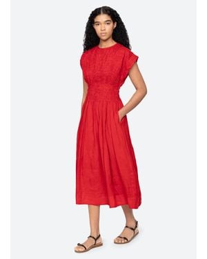 Sea Imogen Solida Midi Dress - Red