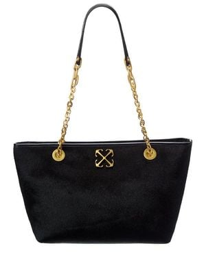 Off-White c/o Virgil Abloh Jitney Small Chain Haircalf Tote - Black