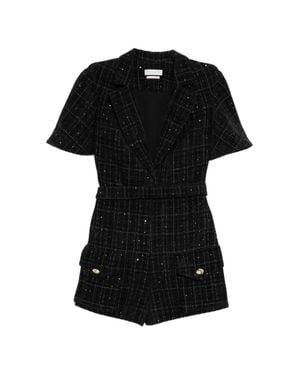 Saiid Kobeisy Tweed Short Jumpsuit - Black