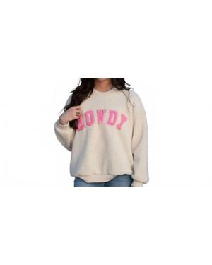 Bibi Howdy Western Sherpa Pullover Sweater - Black
