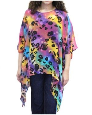 Sterling Styles Art To Wear Silk Top - Blue
