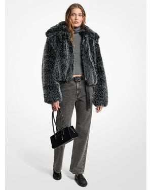 Michael Kors Faux Fur Blouson Jacket - Gray
