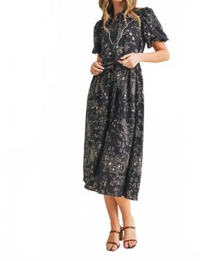 TCEC Verena Paisley Dress - Black