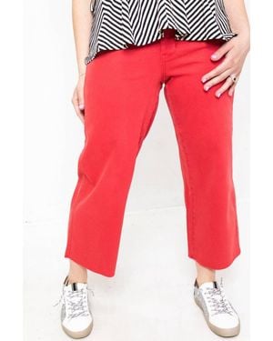 Judy Blue Wide Crop Pants - Red