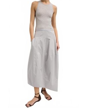 Tibi Silky Asymmetrical Balloon Skirt - Gray