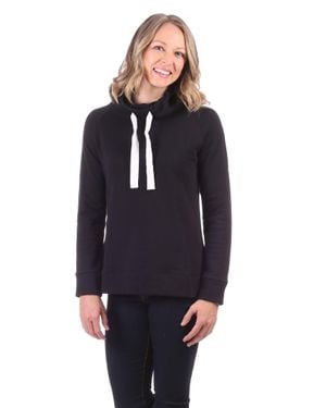 Duffield Lane Cotton Funnel Neck Sweatshirt - Blue