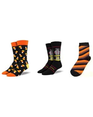 Socksmith Candy Corn & Danger Will Robinson & Witches Socks - Black