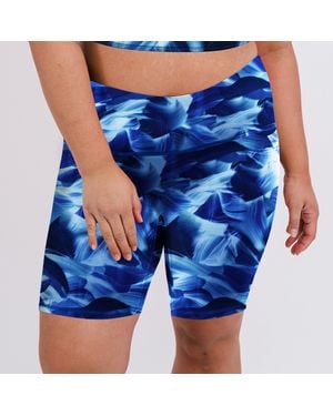 Calypsa Plus Tummy Control Long Bike Swim Shorts - Blue