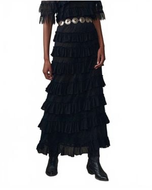 The Great Winter Mesh Flounce Skirt - Blue