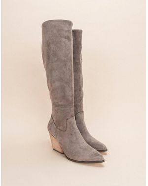 Miracle Miles Knee High Western Bootie - Natural