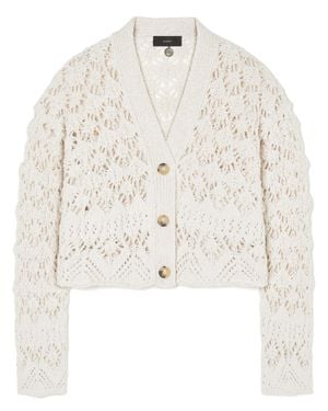 Alanui Open-Knit Cropped Cardigan With Scalloped Edges - White