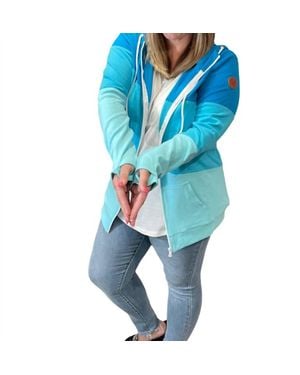 Michelle Mae Colorblock Fullzip - Blue