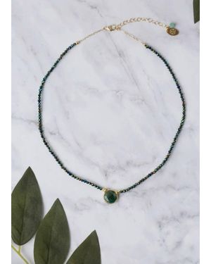 Anne Vaughan Verdant Pyrite With Faceted Coin Pendant Simple Necklace - Gray