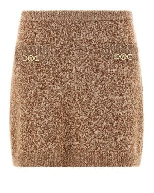 Versace Virgin Wool Long Skirt - Brown