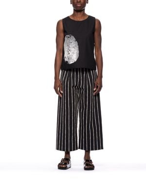 Maria Calderara Palazzo Pants With Drawstring Waist - Black