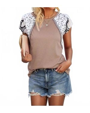Miss Sparkling Mixed Animal Print Tee - Blue