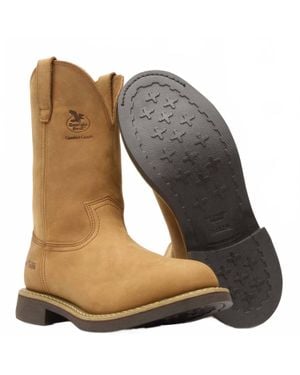 Georgia Boot Wellington Pull-On Work Boots - Brown