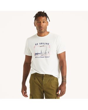 Nautica A-Boat Time Graphic T-Shirt - White
