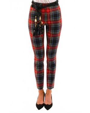 Gretchen Scott Plaidly Cooper Gripeless Pull On Pant - Red