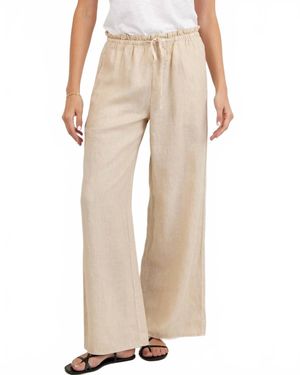 Bella Dahl Ruffle Waist Wide Leg Pant - Natural