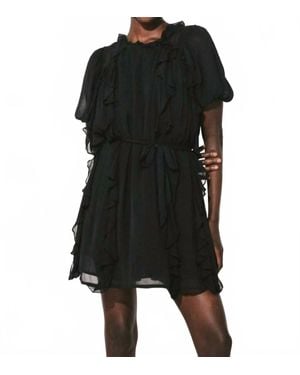 Cleobella Wallis Solid Chiffon Mini Dress - Black