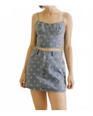 Storia Star Print Bustier Top - Blue