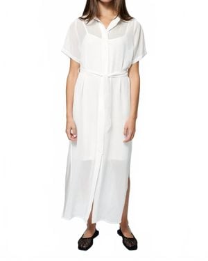 Amanda Maria Chiffon Shirt Dress - White