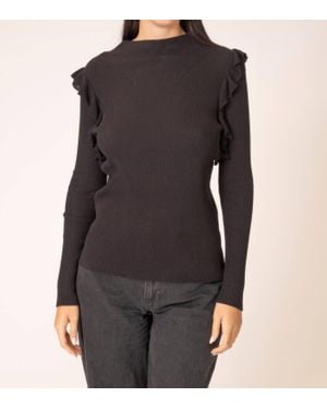 AREA STARS Labo Knit Long Sleeve Top - Black