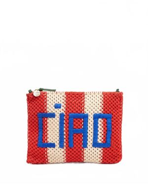 Clare V. Flat Ciao Clutch With Tabs - Red