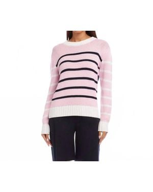 Karen Kane Stripe Crewneck Sweater - Pink