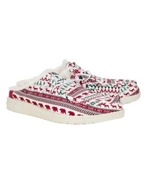 HEYDUDE Wally Slip Holiday Cheers 41973-119 Casual Shoes Uwu1038 - Red