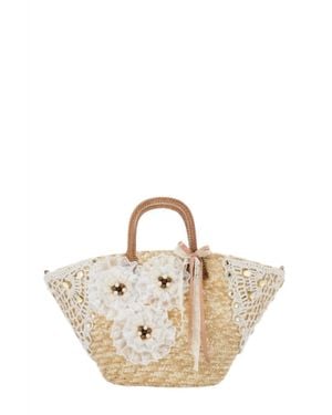 Alex Max Straw Diva Tote Bag - Metallic