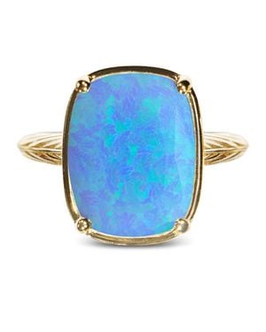 Sterling Forever Sterling Ocean Opal Elongated Cushion Ring - Blue