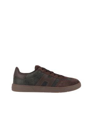 Hogan Cool Suede Leather Low-Top Sneakers - Brown
