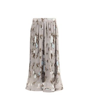 P.A.R.O.S.H. P. A.R. O.S. H. Chiffon Pleated Skirt - Gray