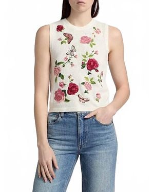 Alice + Olivia Reva Shell Garden Gossip Top - Blue