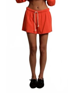 PERFECTWHITETEE Layla French Terry Sweatshort - Red